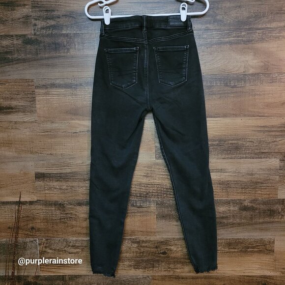 American Eagle Jeans 0 R Jegging Curvy Next Level Stretch Black Wash Denim - Picture 2 of 12